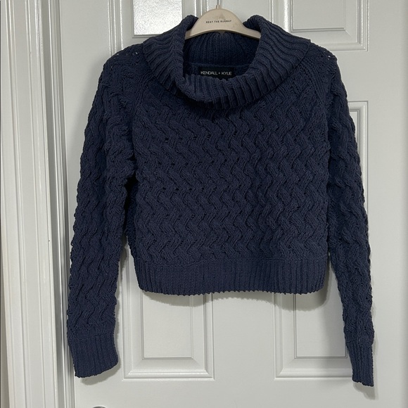 Kendall & Kylie Navy Cable Knit Sweater - Picture 1 of 4
